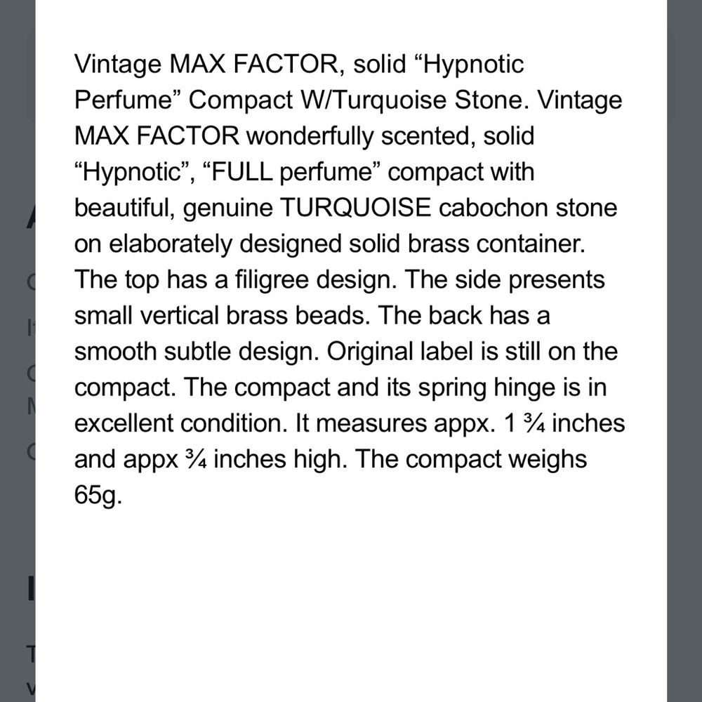 Vintage Max Factor Solid Hypnotic Perfume Golden … - image 6